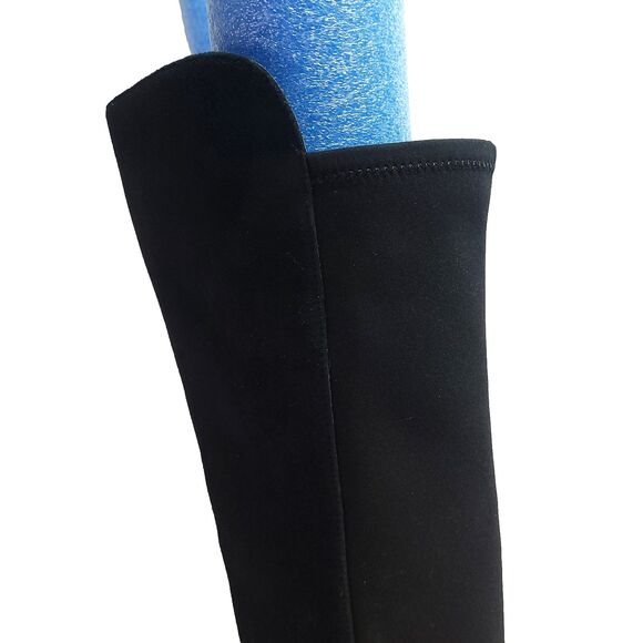 stuart weitzman boots 5050 Suede Over The Knee 9B Black Stretch Block Heel S5440 - Picture 6 of 12